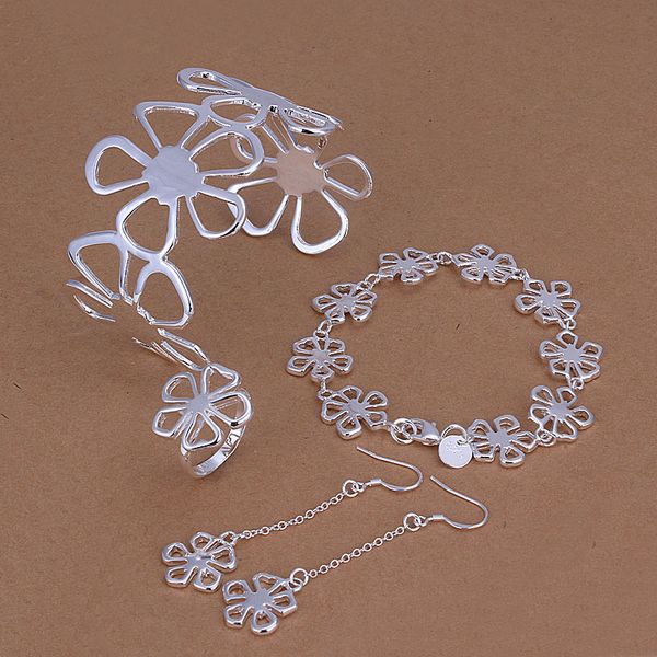  м  ־󸮴   Ͱ   ǹ Ʈ  S235 /Wholesale Fashion Jewelry 925 Jewelry Sets Flower Ring Earrings Bangle
